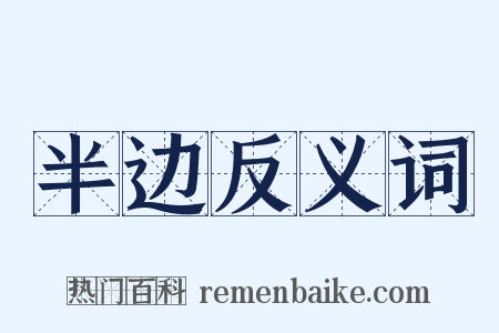 半边反义词是什么意思的图片